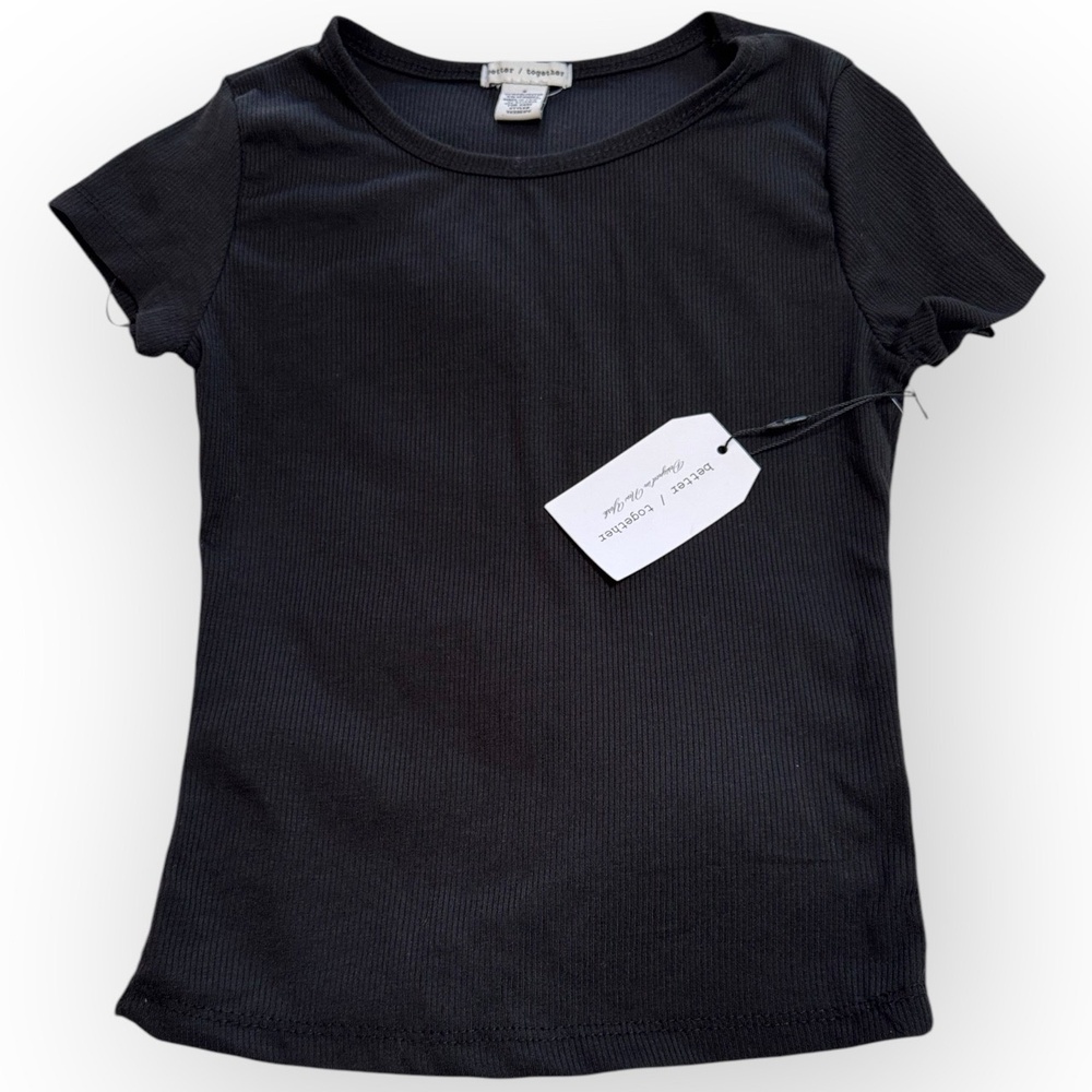NWT Better / Together Black Ribbed Short Sleeve T-Shirt - Women’s Size Small - Picture 2 of 5